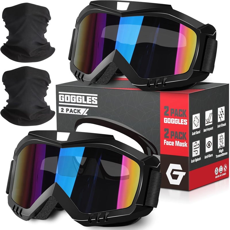 OXG Store نظارات دراجة نارية - نظارات ATV ودراجات التراب مع عدسة مضادة للأشعة فوق البنفسجية UV400 ومضادة للغبار للبالغين والشباب - Image 1